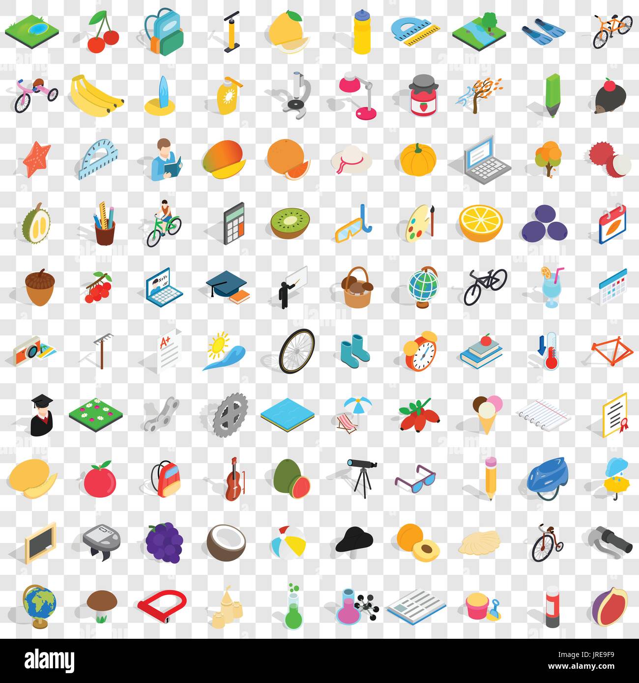 100 childhood icons set, isometric 3d style Stock Vector Image & Art ...