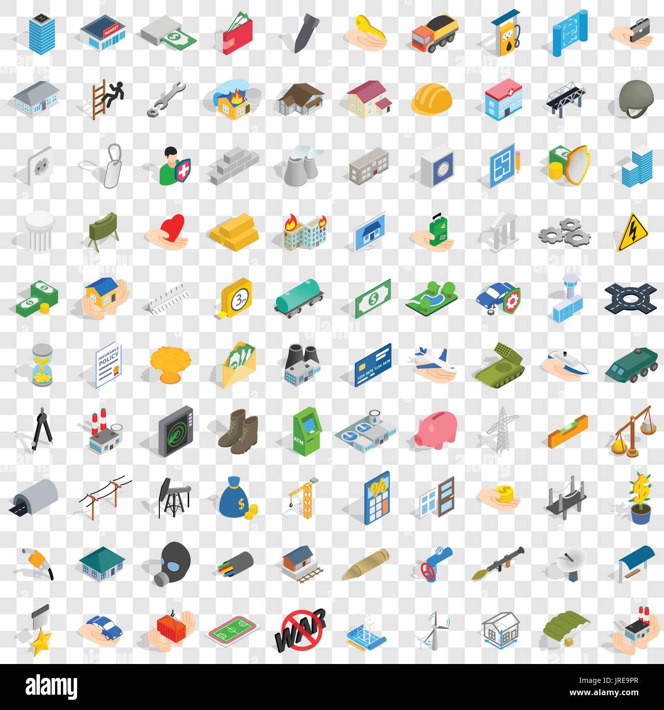 100 corporation icons set, isometric 3d style Stock Vector Image & Art ...
