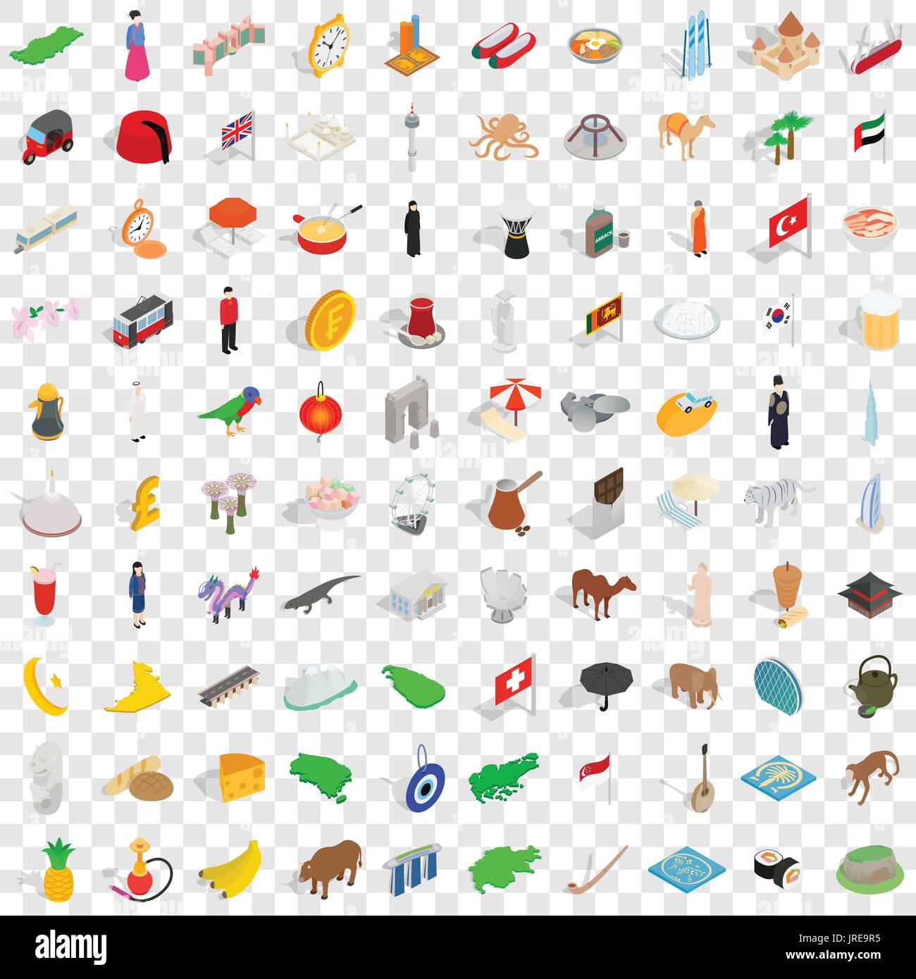 100 country icons set, isometric 3d style Stock Vector Image & Art - Alamy