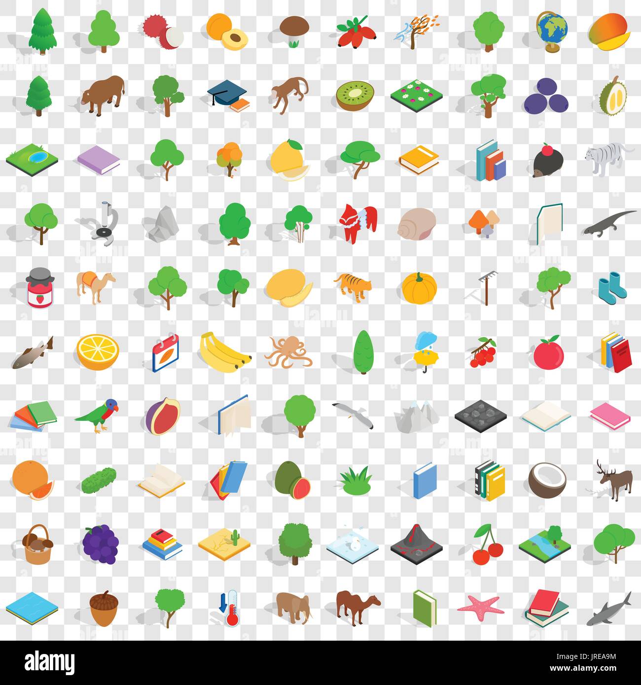 100 fauna icons set, isometric 3d style Stock Vector Image & Art - Alamy