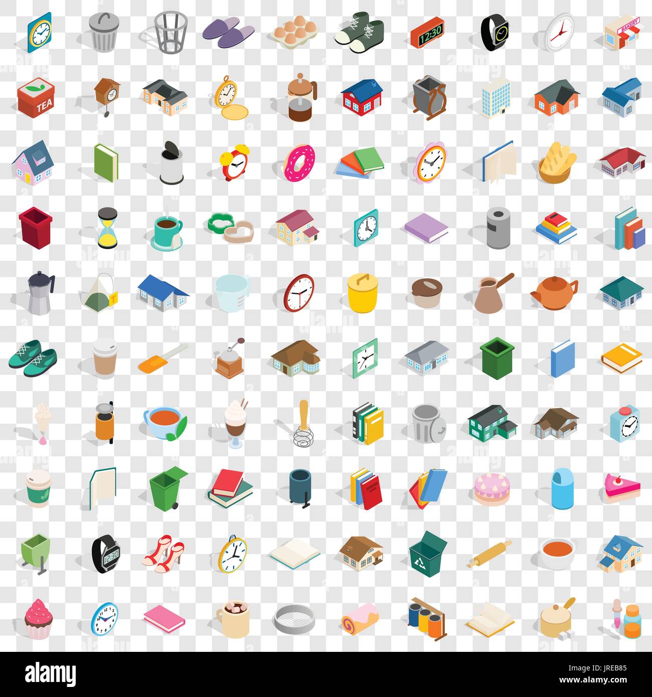 100 home icons set, isometric 3d style Stock Vector Image & Art - Alamy