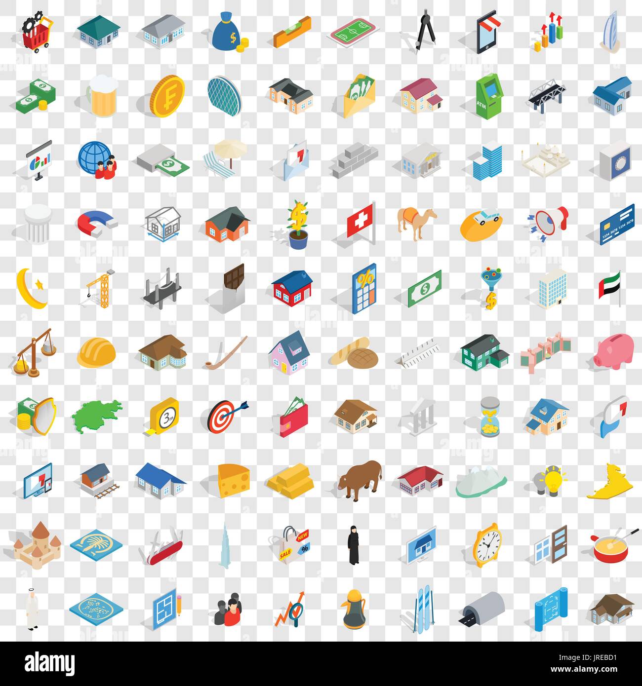 100 investment icons set, isometric 3d style Stock Vector Image & Art ...