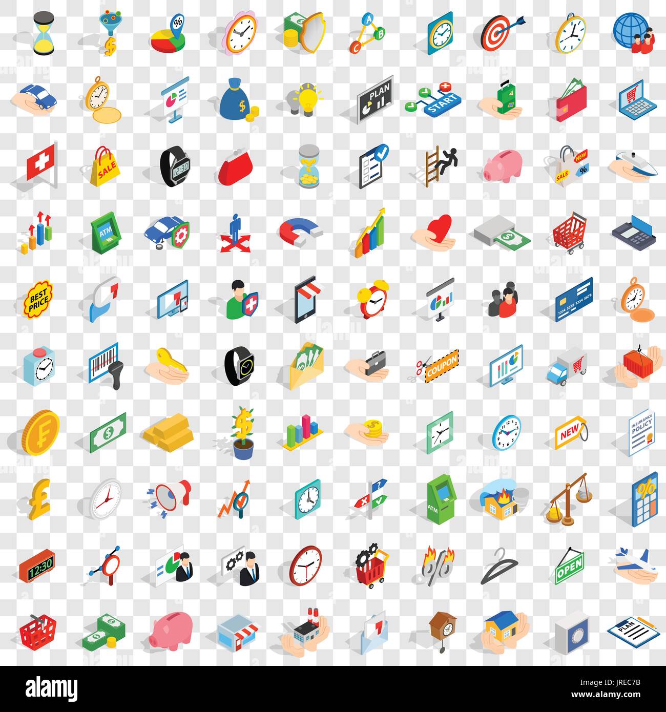 100 money icons set, isometric 3d style Stock Vector Image & Art - Alamy