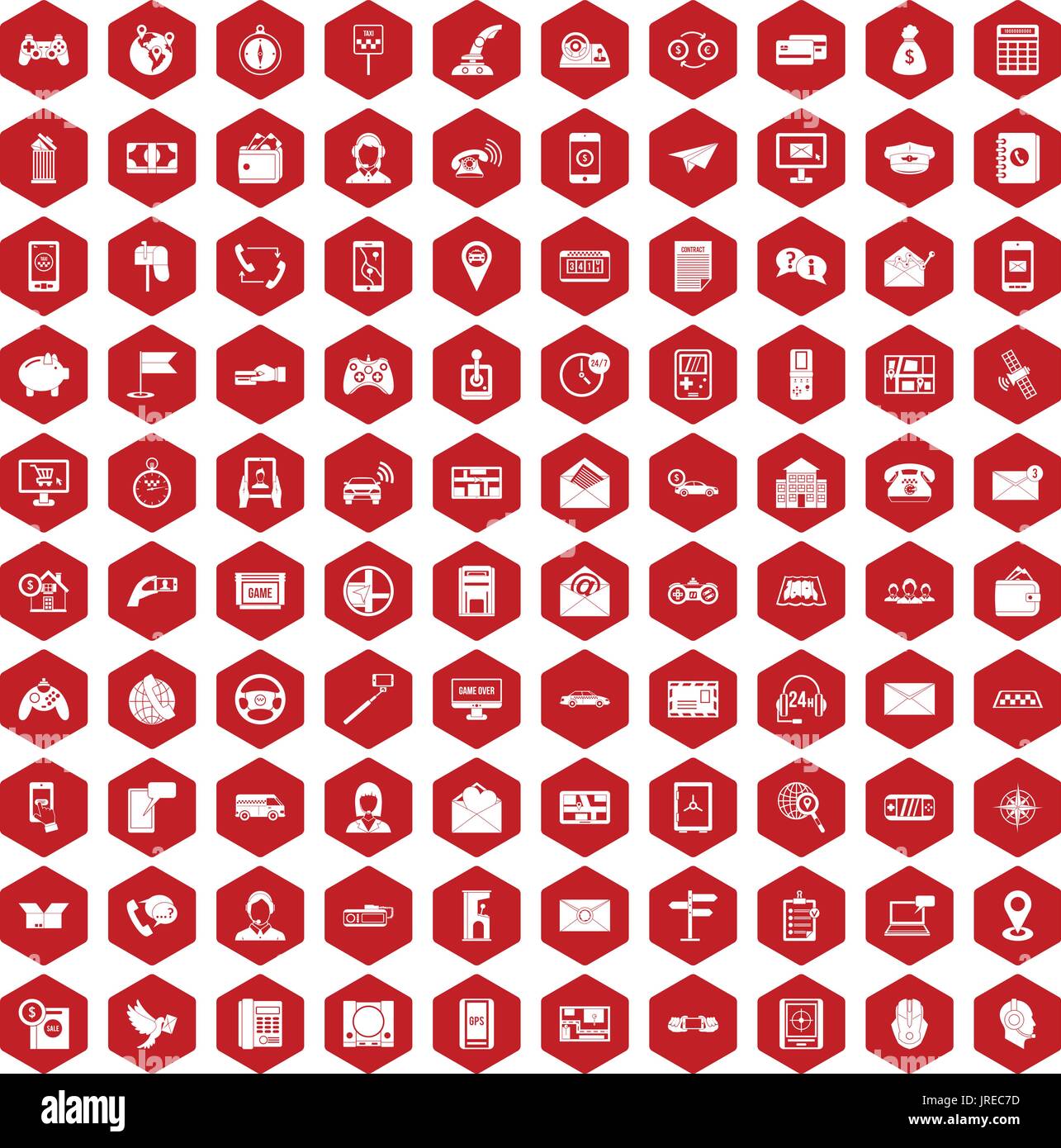 100 telephone icons hexagon red Stock Vector Image & Art - Alamy