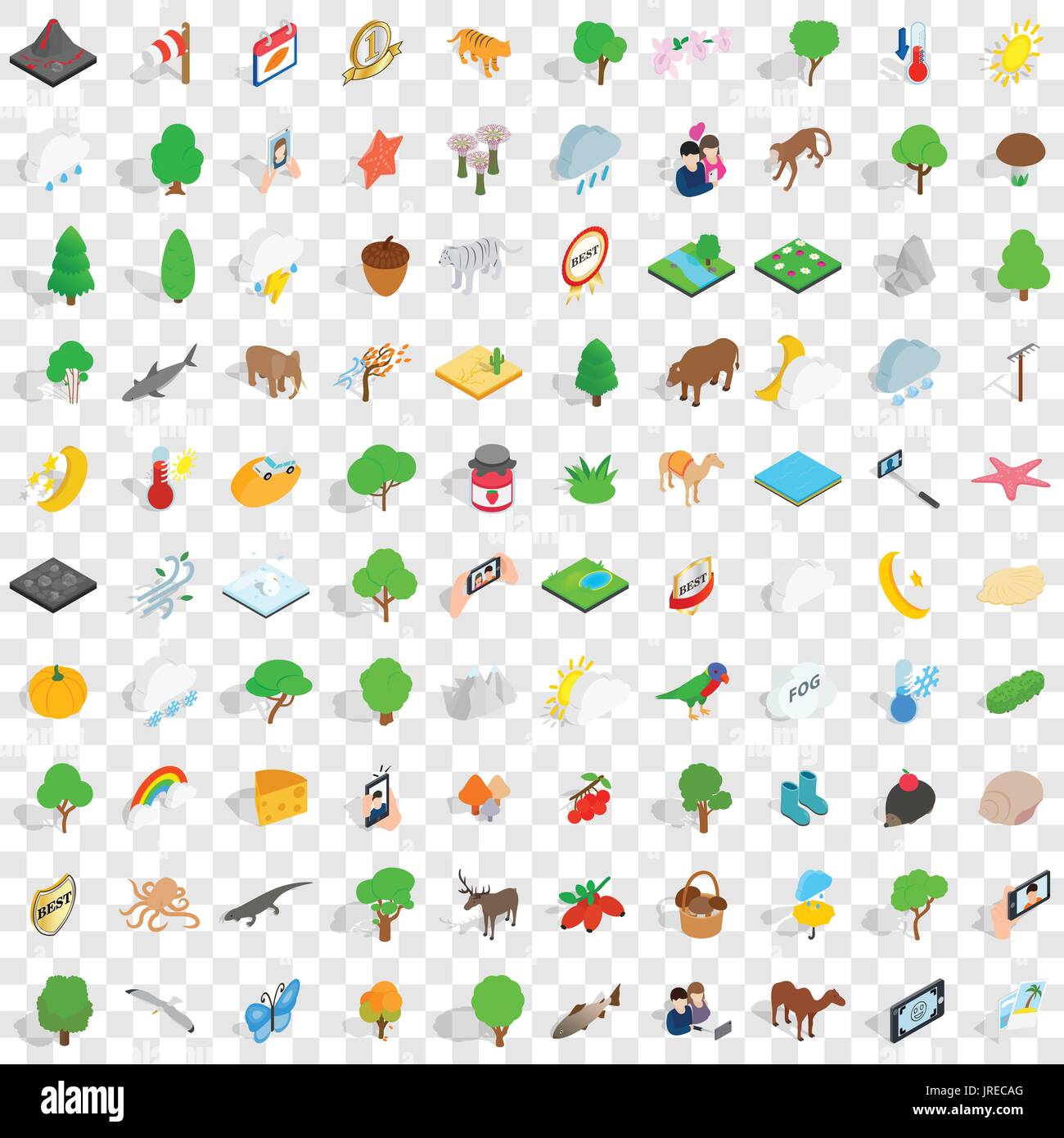 100 national park icons set, isometric 3d style Stock Vector Image ...