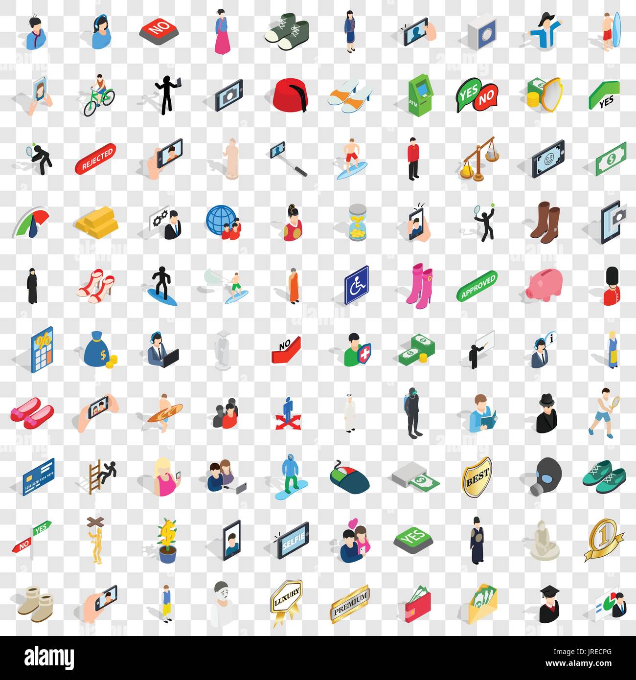 100 people icons set, isometric 3d style Stock Vector Image & Art - Alamy