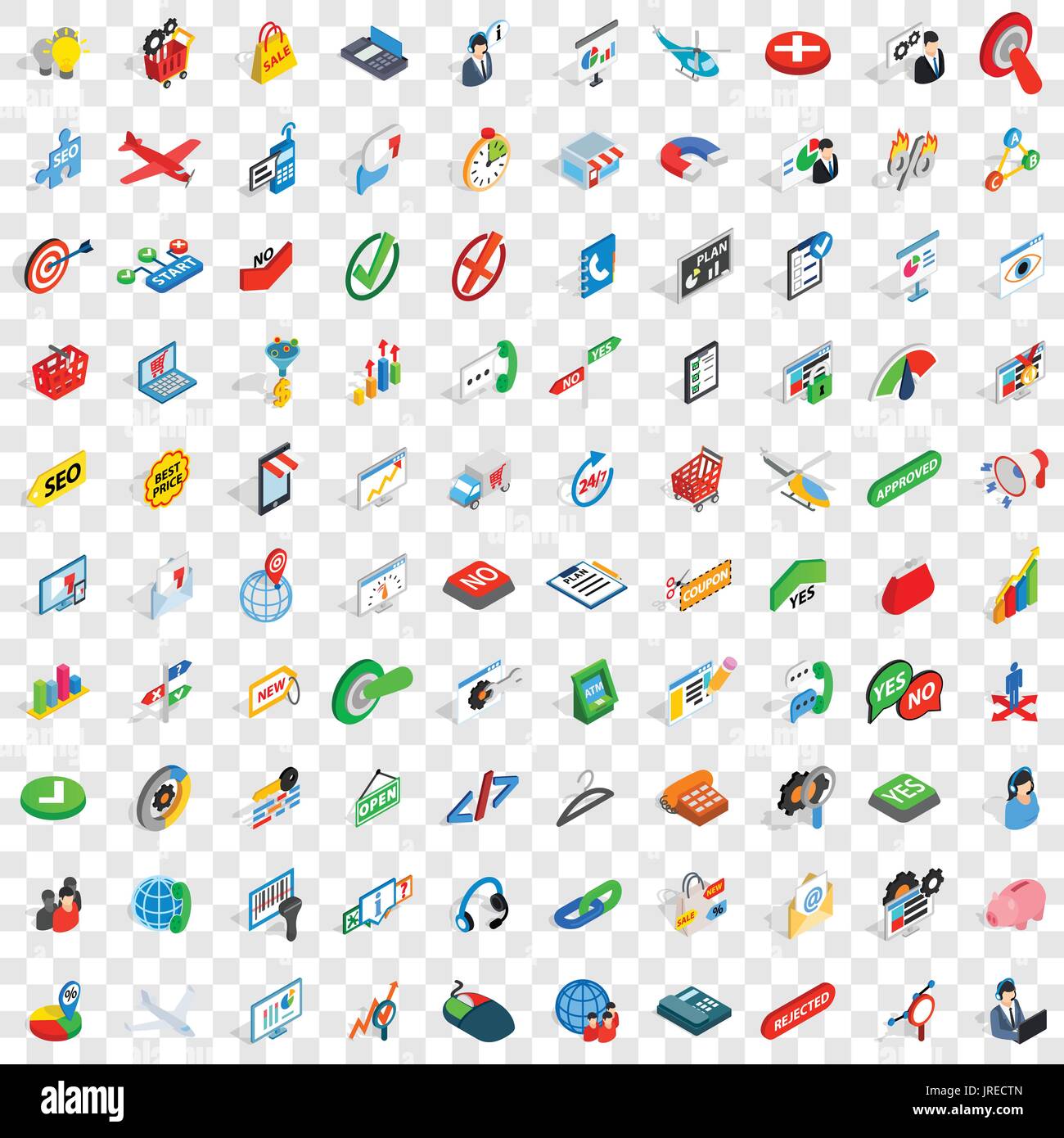 100 plan icons set, isometric 3d style Stock Vector Image & Art - Alamy