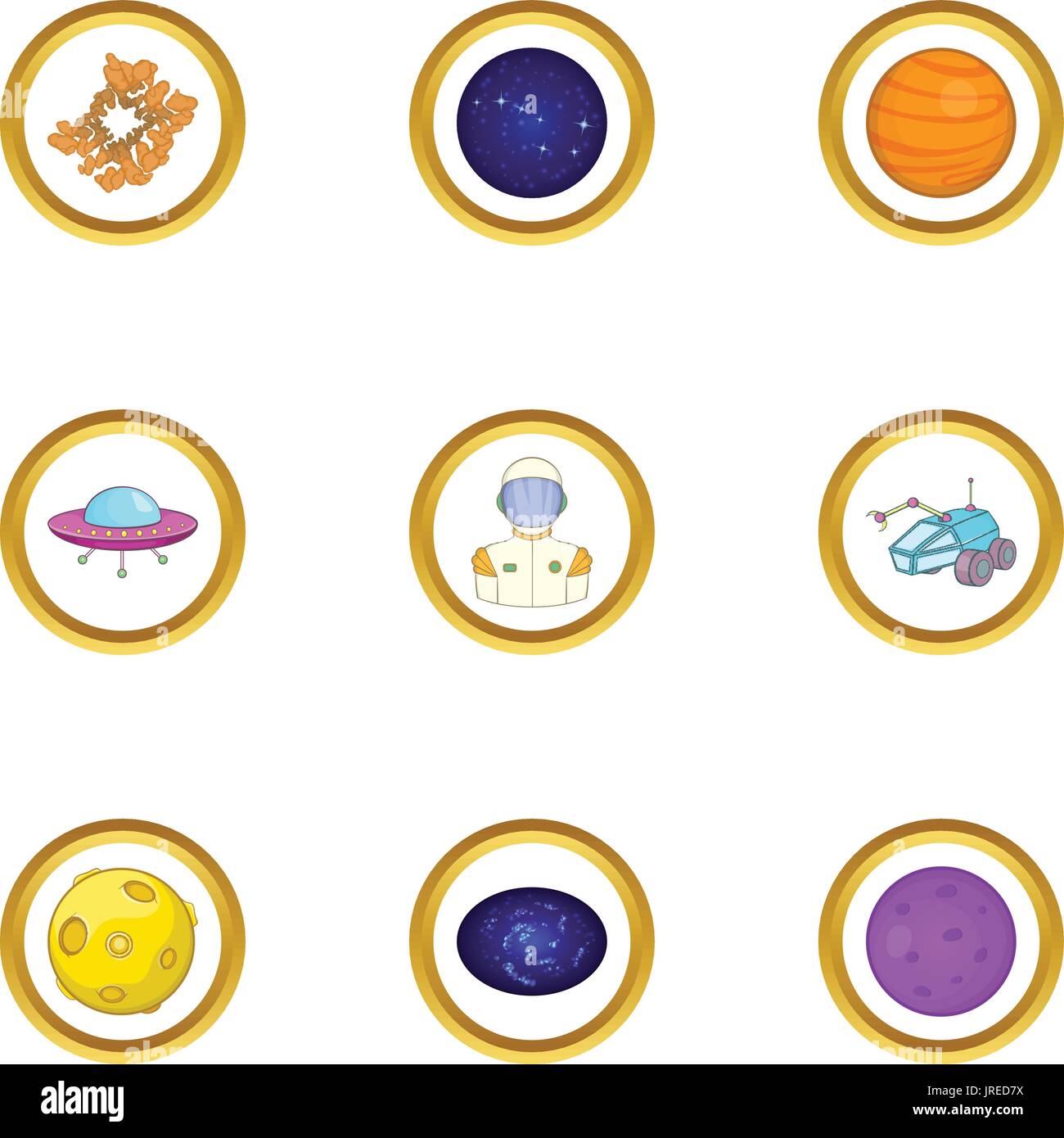 Space exploration icons set, cartoon style Stock Vector Image & Art - Alamy