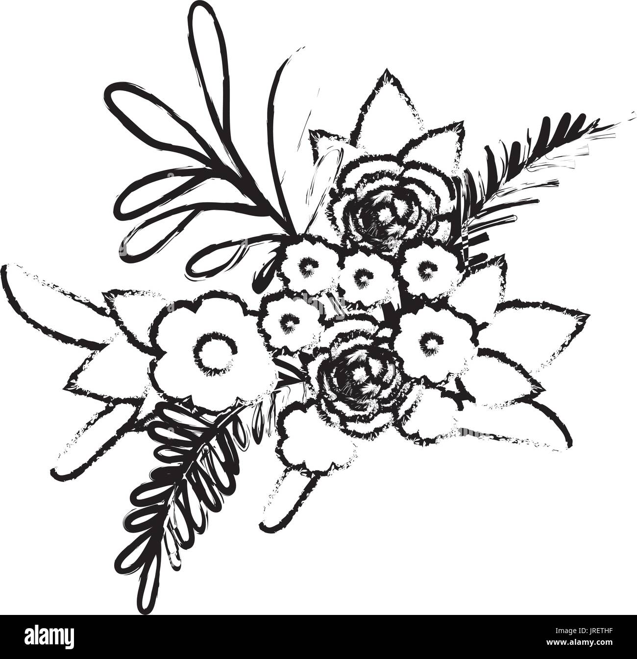 Flowers Bouquet Silhouette Stock Photos & Flowers Bouquet Silhouette