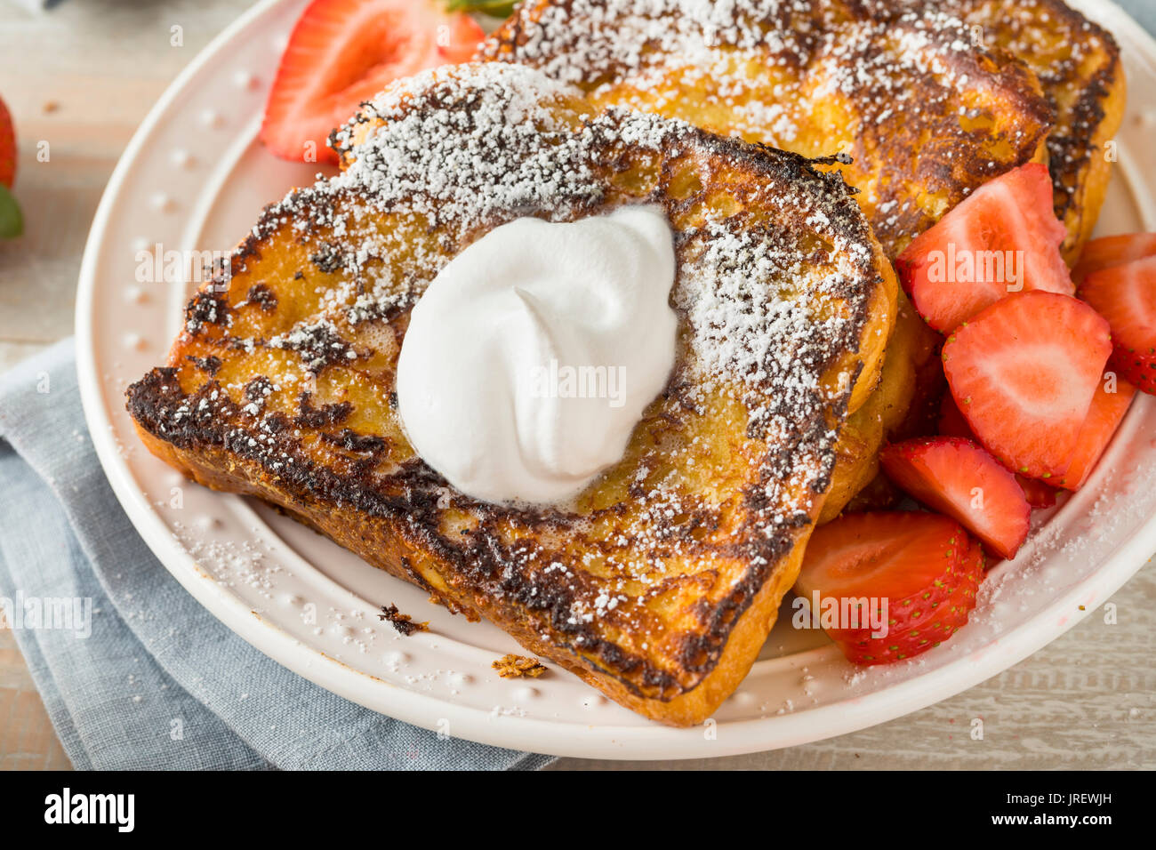 Gourmet Homemade Brioche French Toast with Strawberries Stock Photo Alamy