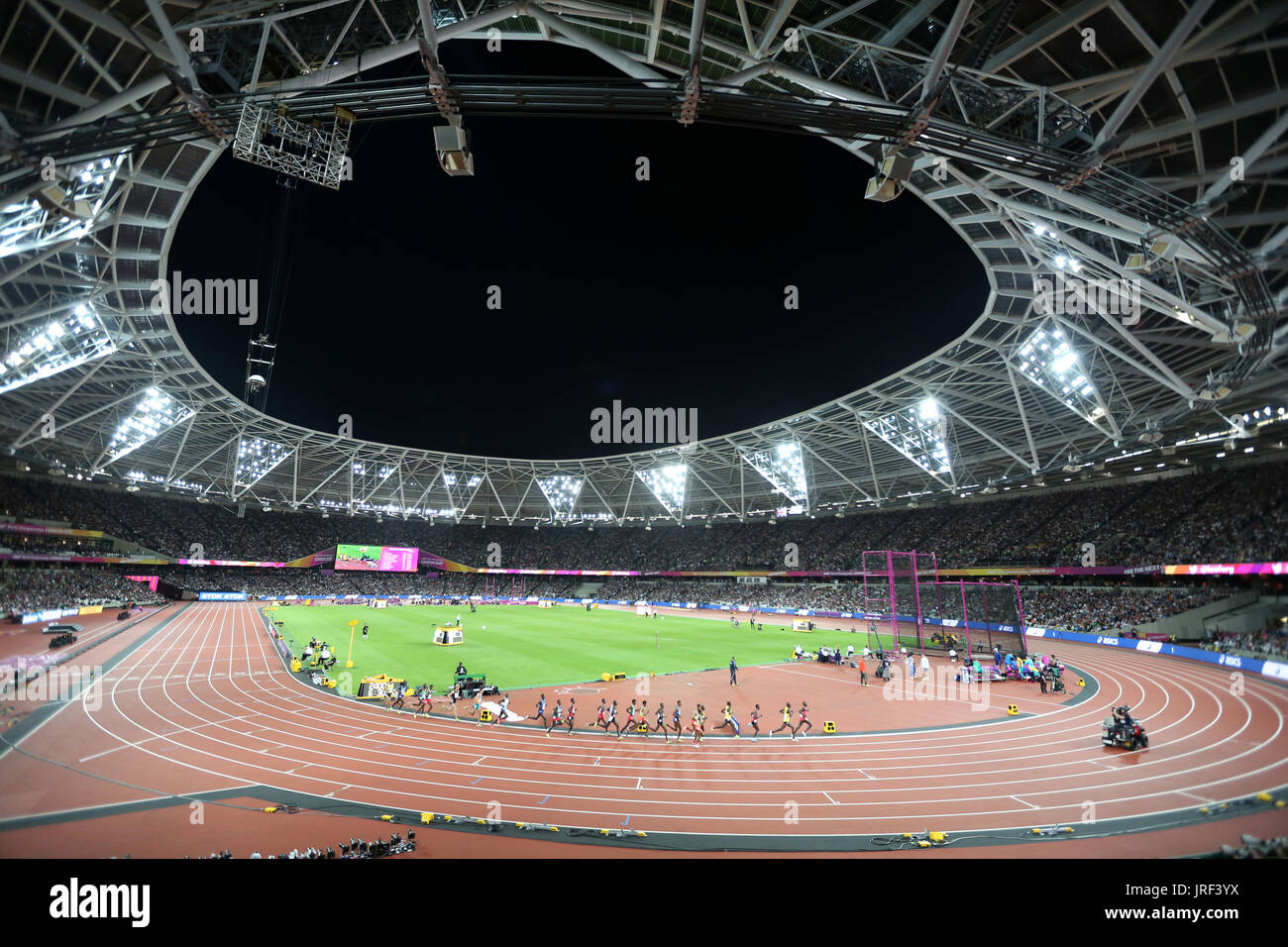 London, UK. 04-Aug-17. Stadium vie during the 10000m race at the 2017 IAAF World Championships, Queen Elizabeth Olympic Park, Stratford, London, UK. Credit: Simon Balson/Alamy Live News Stock Photo