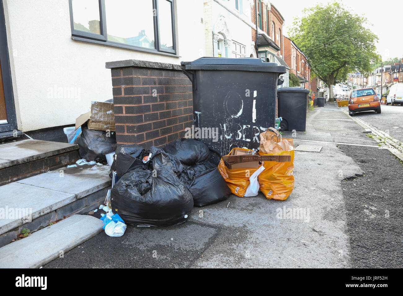 Refuse rubbish garbage builds up as Birmingham Council refuse