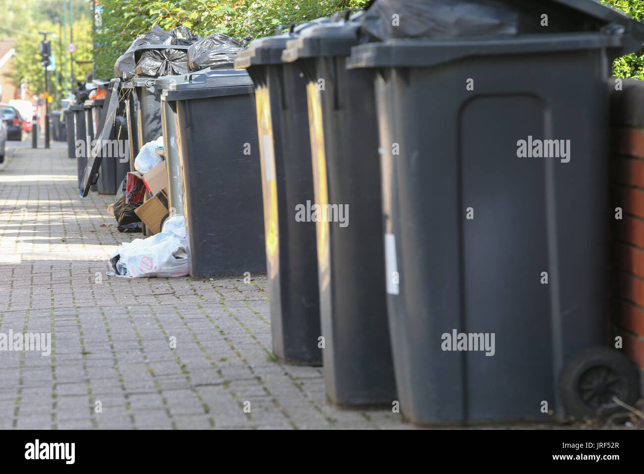 Refuse rubbish garbage builds up as Birmingham Council refuse