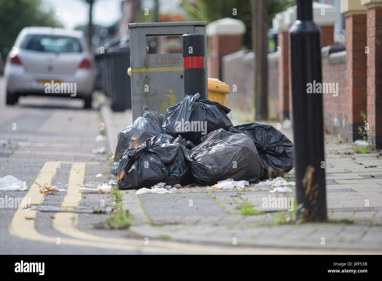 Refuse rubbish garbage builds up as Birmingham Council refuse