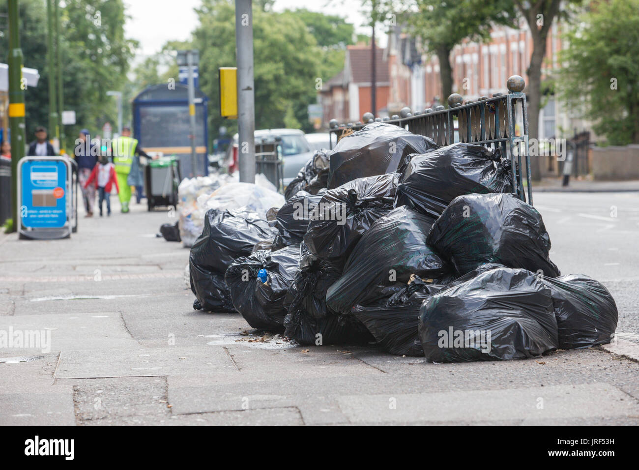 Refuse rubbish garbage builds up as Birmingham Council refuse