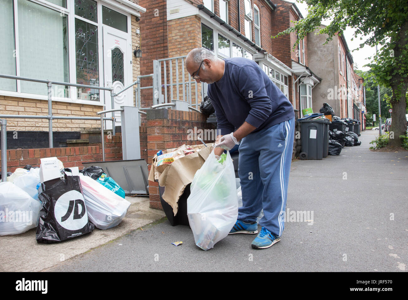 Refuse rubbish garbage builds up as Birmingham Council refuse