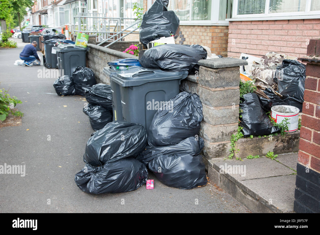 Refuse rubbish garbage builds up as Birmingham Council refuse