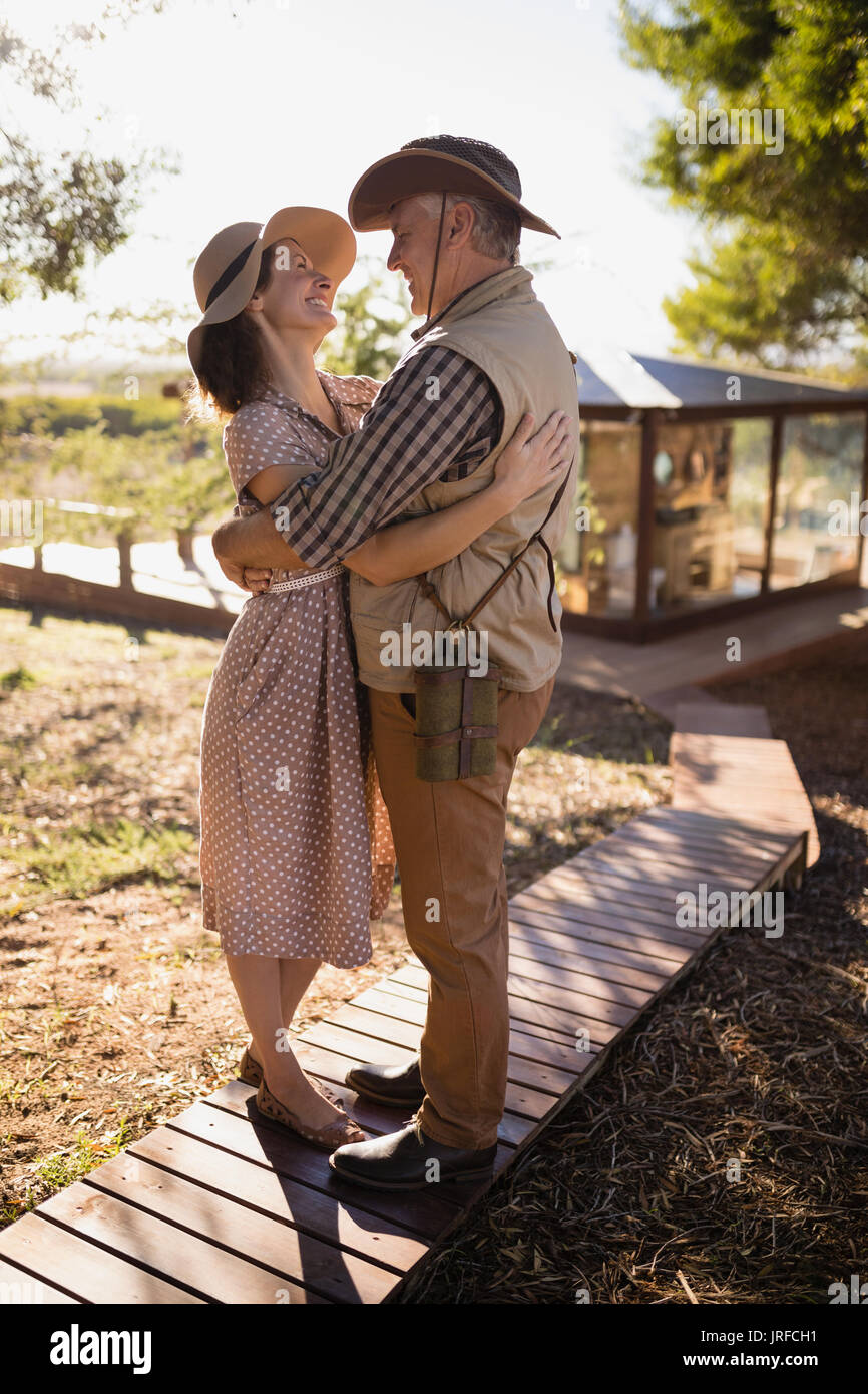 Senior couple hugging each other Stock Photo