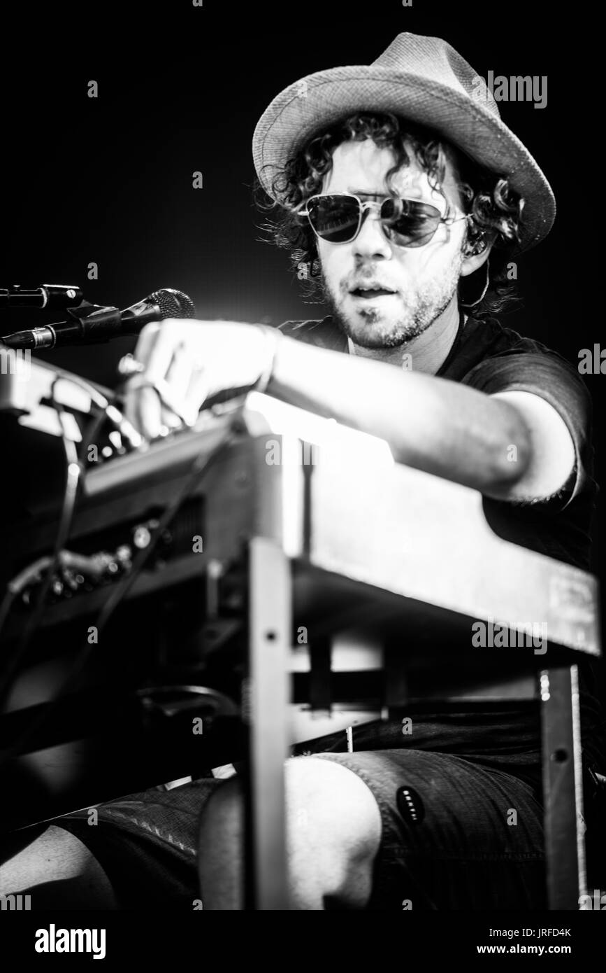 Edward Sharpe and the Zeros performing at a music festival in British Columbia Canada