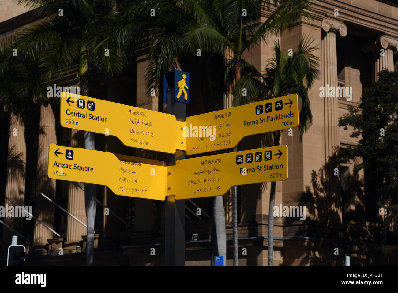 Brisbane Australia Direction Signs For Transport And City Stock