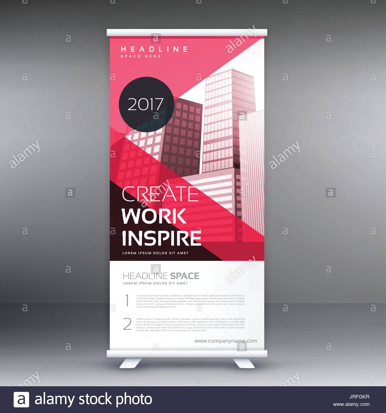 Pink Roll Up Banner Flye Standee Design For Your Business Stock