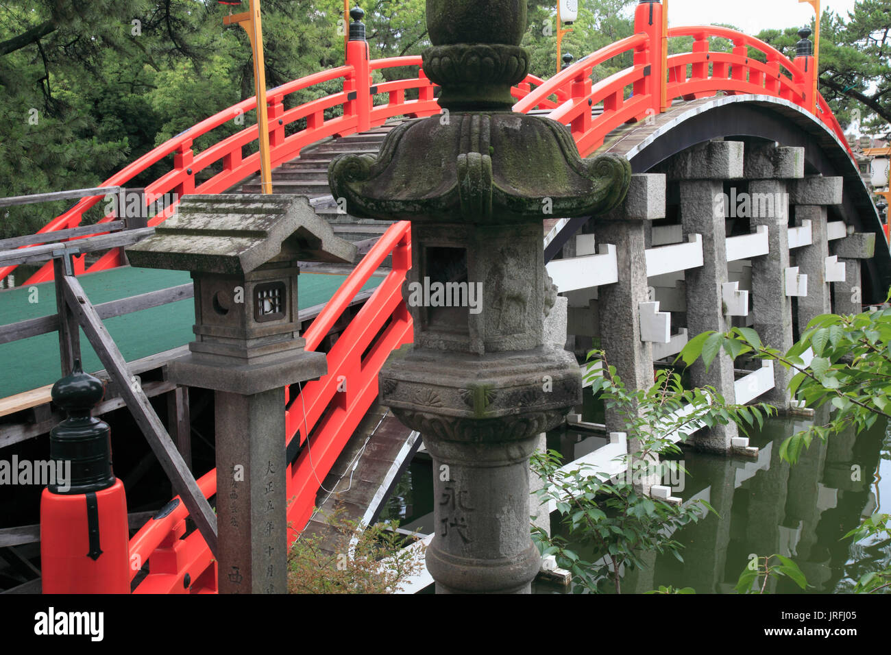 Japan, Osaka, Sumiyoshi Taisha, shinto shrine, bridge, Stock Photo