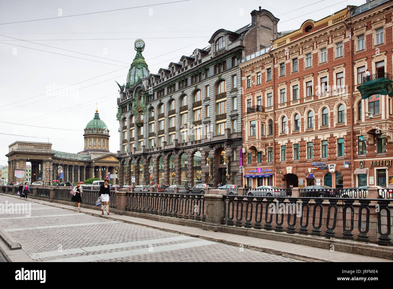 Singer house and Kazan Cathedral. St. Petersburg. Russia Stock Photo