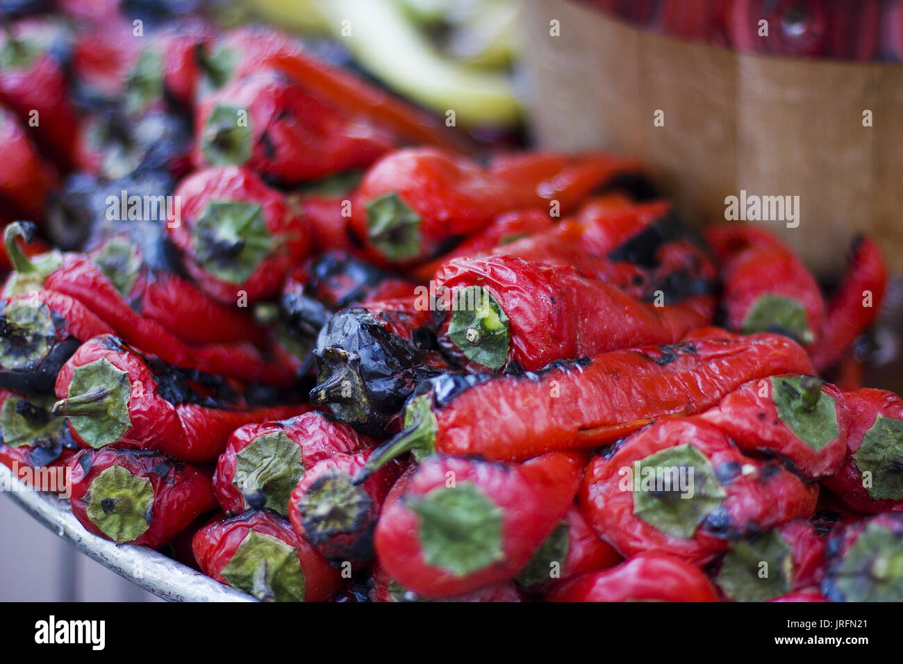 Baked sweet red pepper Stock Photo Alamy