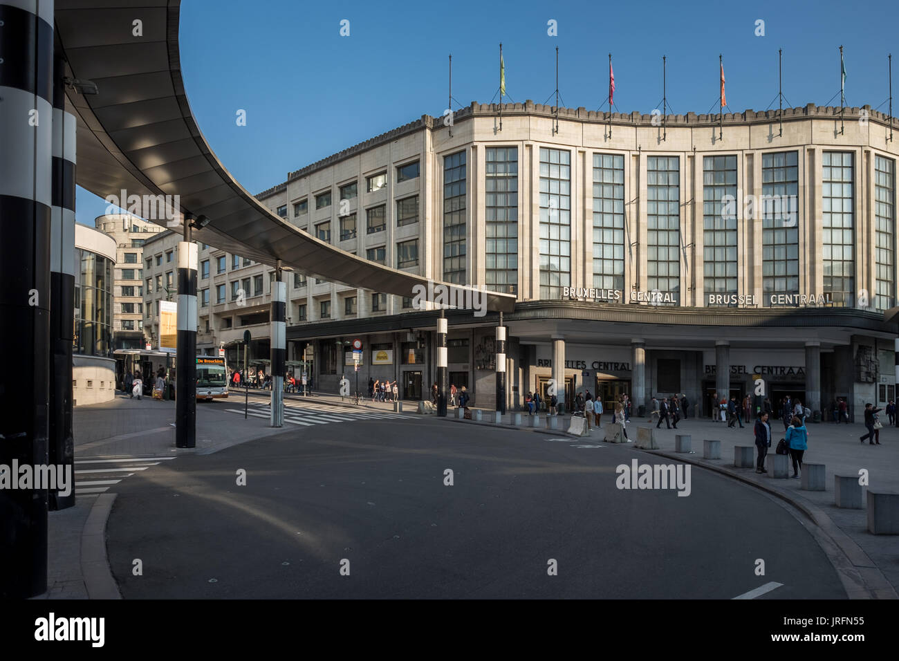 Main entrance to Brussels Central Train station, Saturday 8 April 2017, Brussels, Belgium. Stock Photo