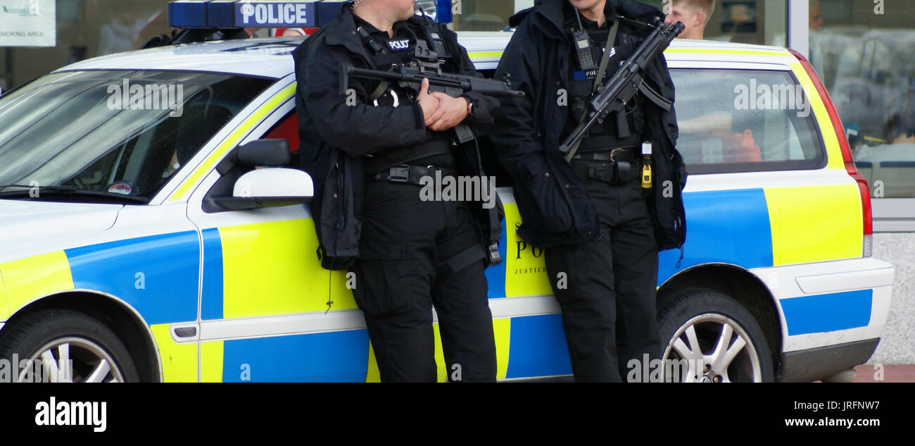 British police,  authorised firearms officers Stock Photo