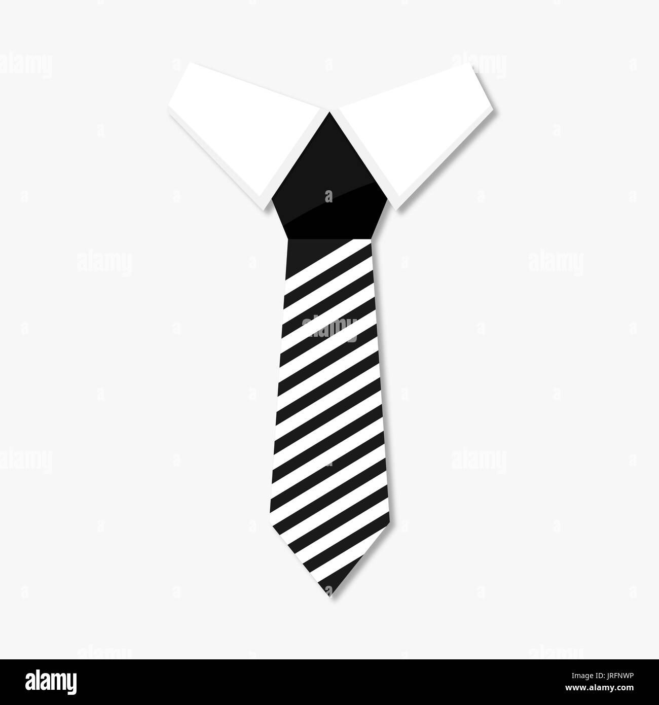 Necktie business style. Tie and necktie isolated, vector necklace and cravat illustration Stock Photo