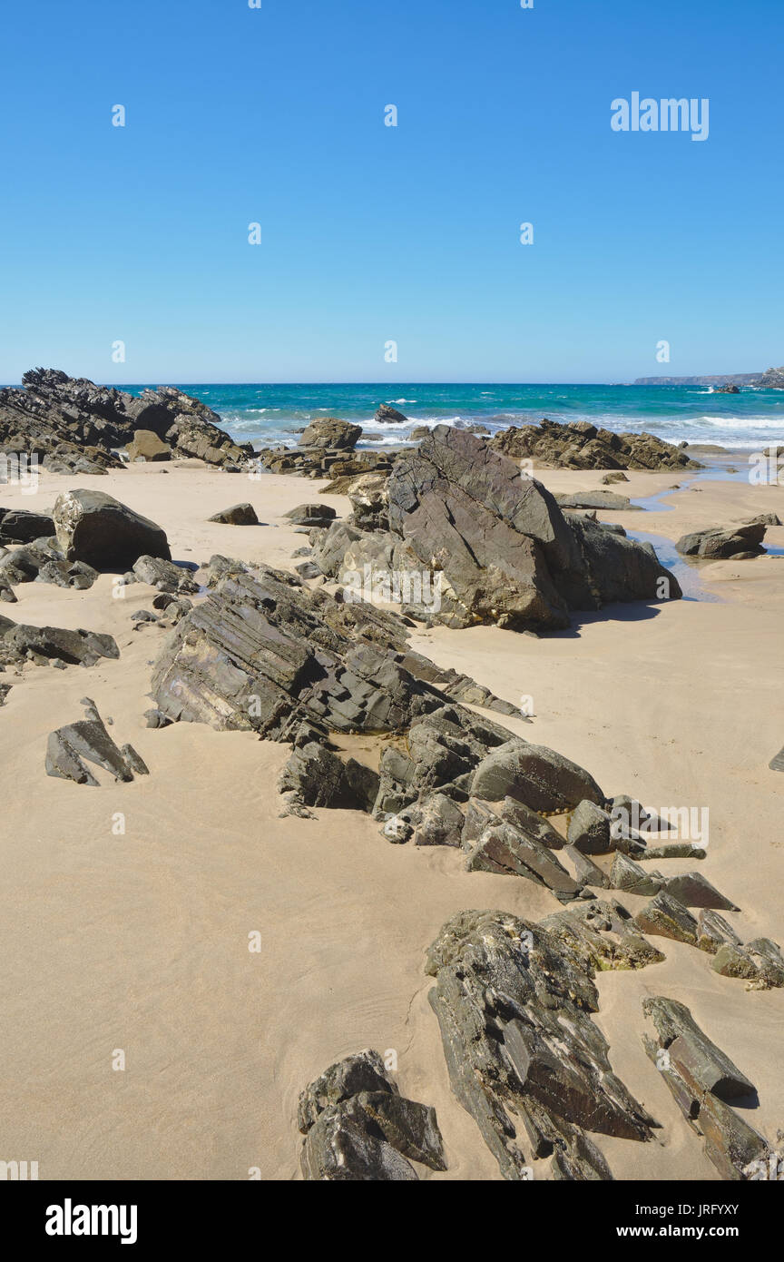 Nossa Senhora Beach in Zambujeira do Mar. Portugal Stock Photo