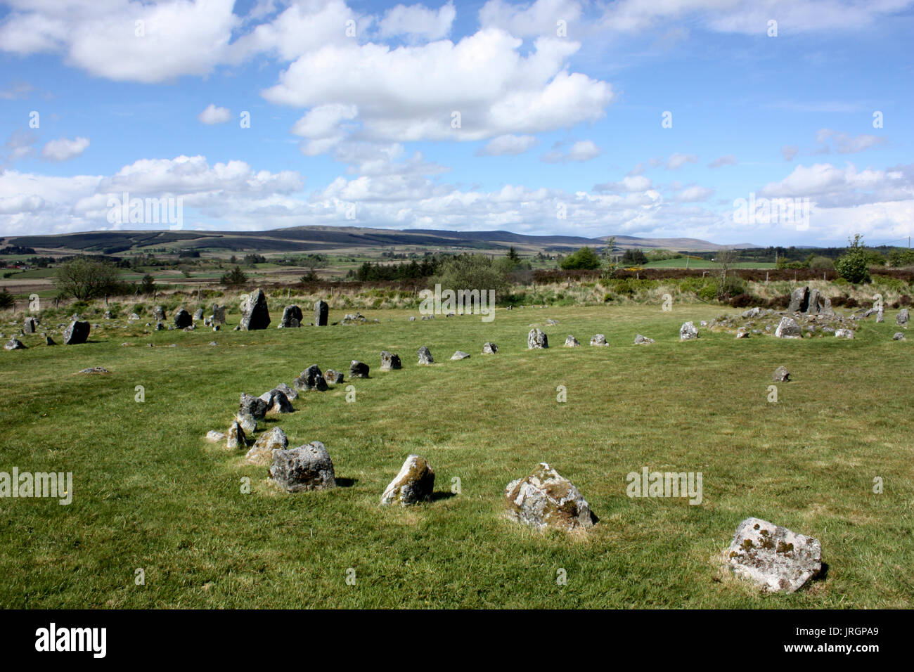 The stone circles at Beaghmore in the Sperrin Mountains, County Tyrone Stock Photo