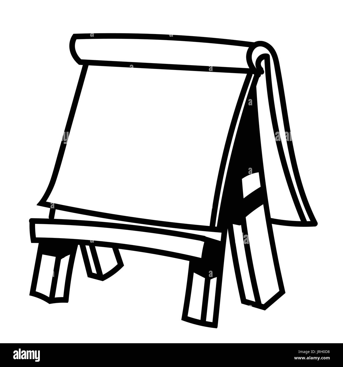 https://c8.alamy.com/comp/JRH0D8/hand-drawn-sketch-of-paper-board-on-wooden-easel-black-and-white-simple-JRH0D8.jpg