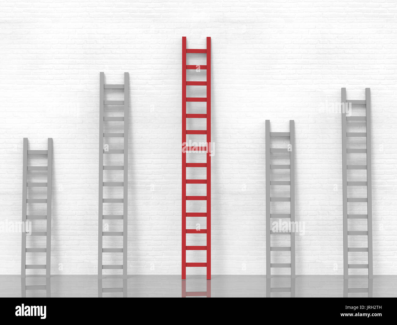 leadership concept with red ladder among grey ladders Stock Photo Alamy