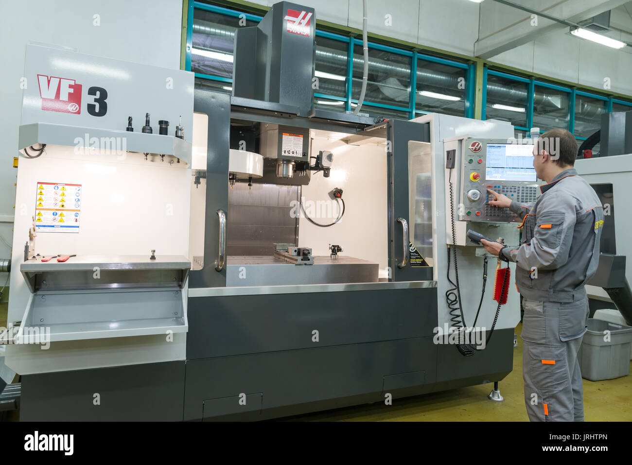 Production of electronic components at high-tech factory Stock Photo ...