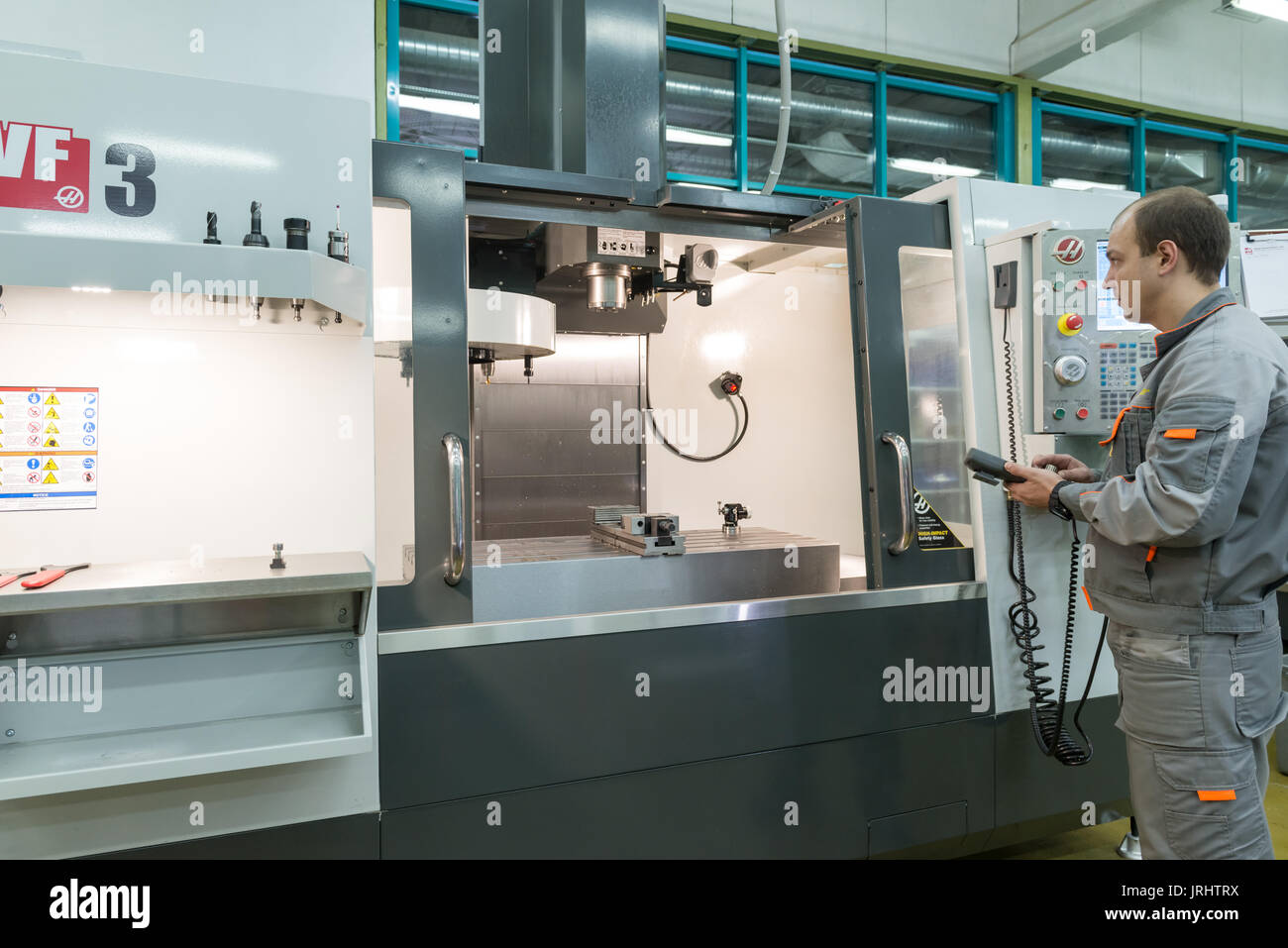Production of electronic components at high-tech factory Stock Photo ...
