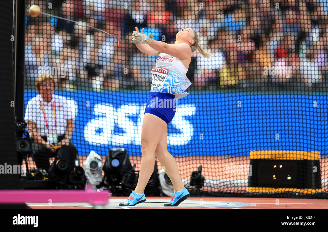 Great Britain's Sophie Hitchon competes in the Women's Hammer Throw