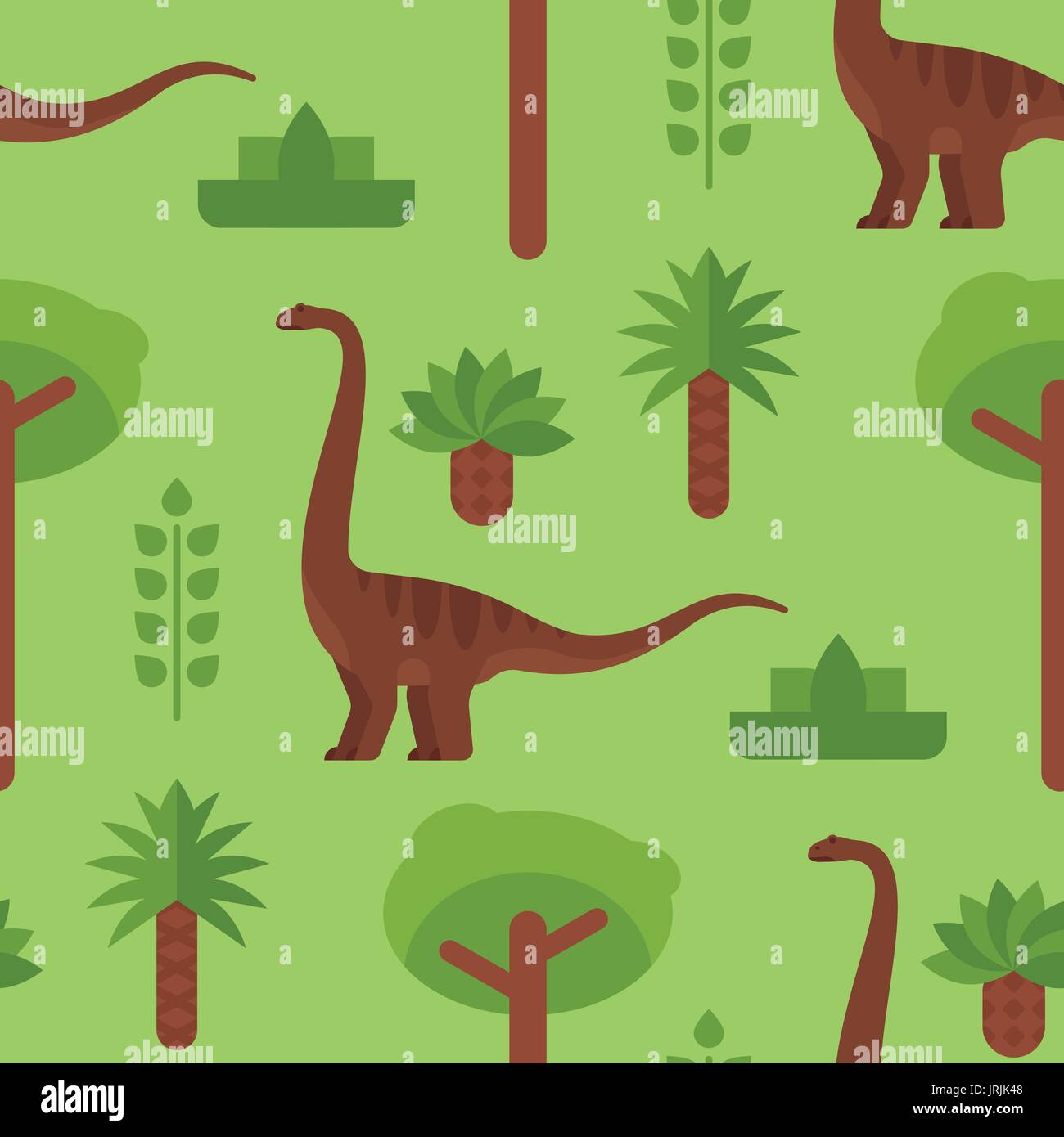 Vector flat style colorful seamless pattern with dinosaurs Stock Vector ...