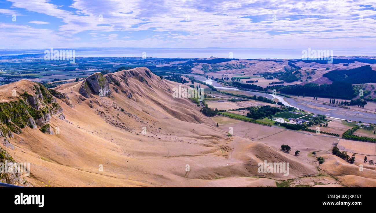 View from Te Mata Peak, Looking Toward Hawke's Bay - Napier, New Zealand Stock Photo