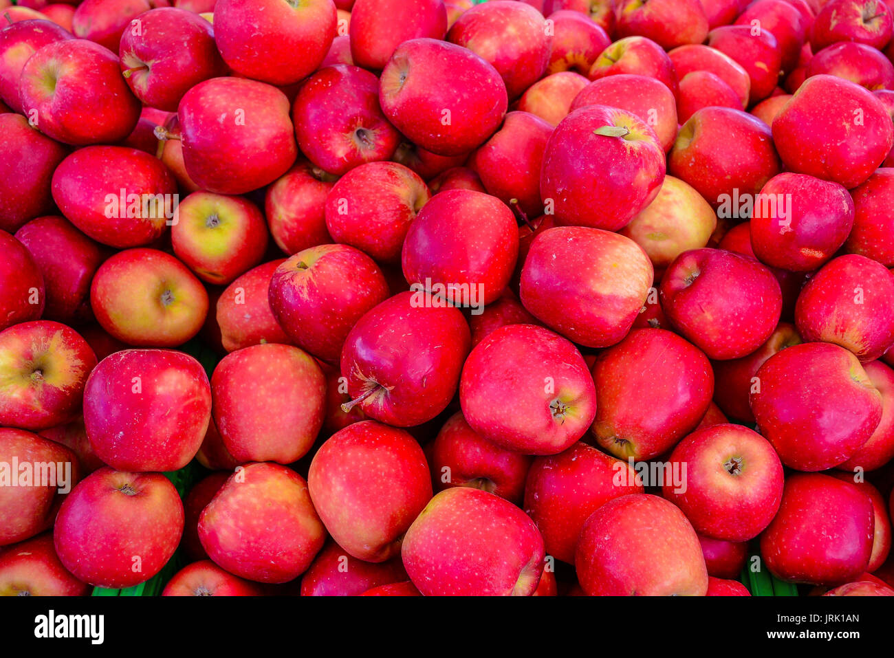 Red Apples in Farmers' Market - Napier, New Zealand Stock Photo