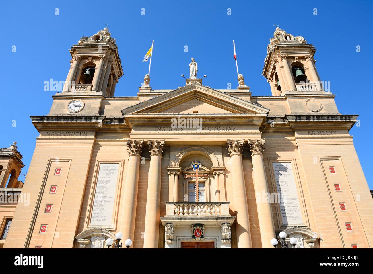 Front view of the Marina Bambina Basilica, Senglea, Malta, Europe. Stock Photo
