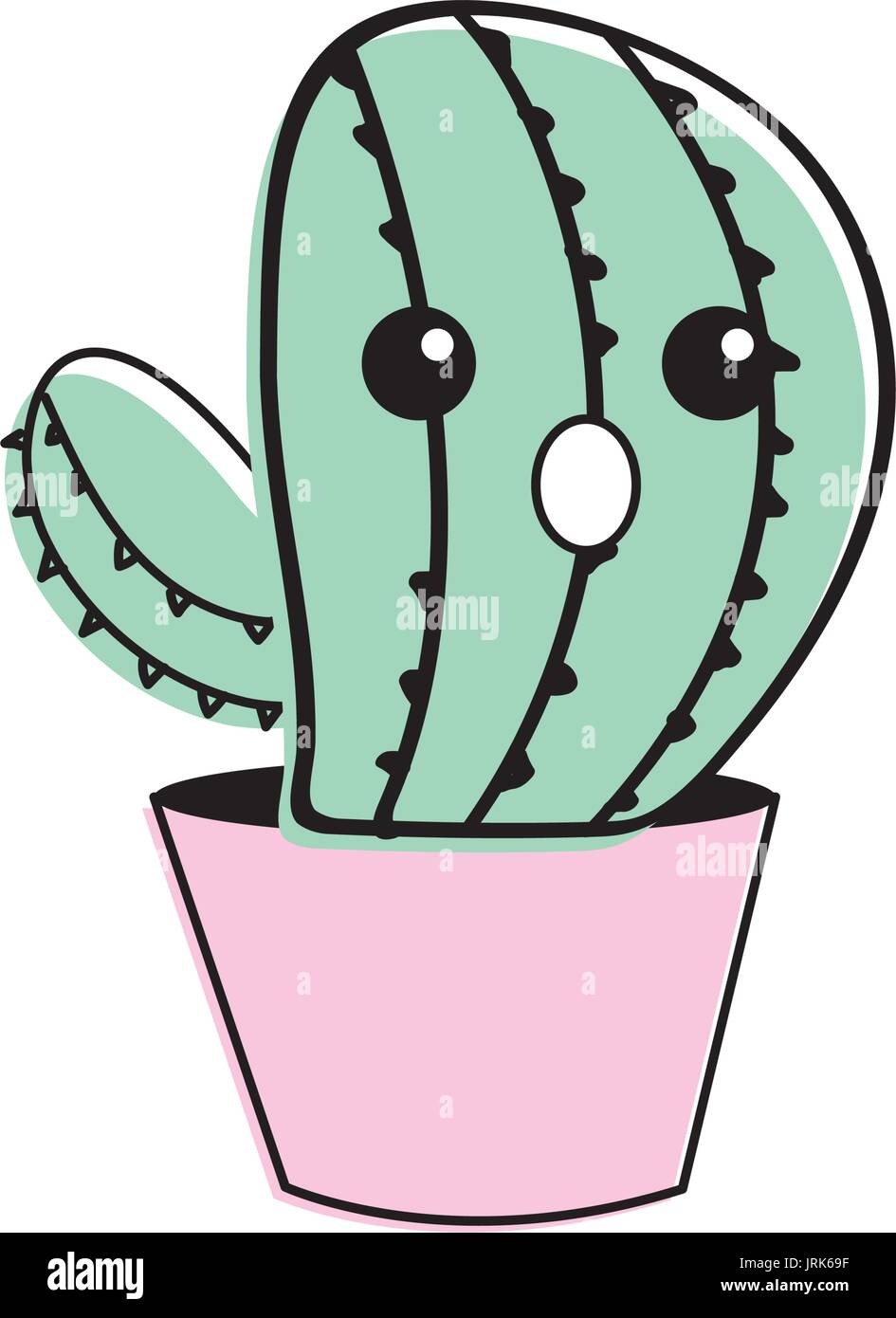 kawaii cute funny cactus plant Stock Vector Image & Art - Alamy