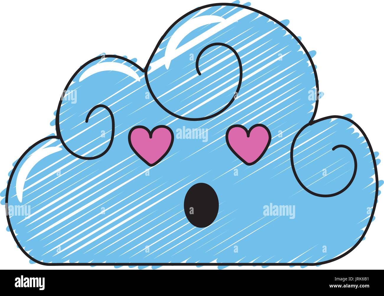 kawaii cute in love cloud weather Stock Vector Image & Art - Alamy