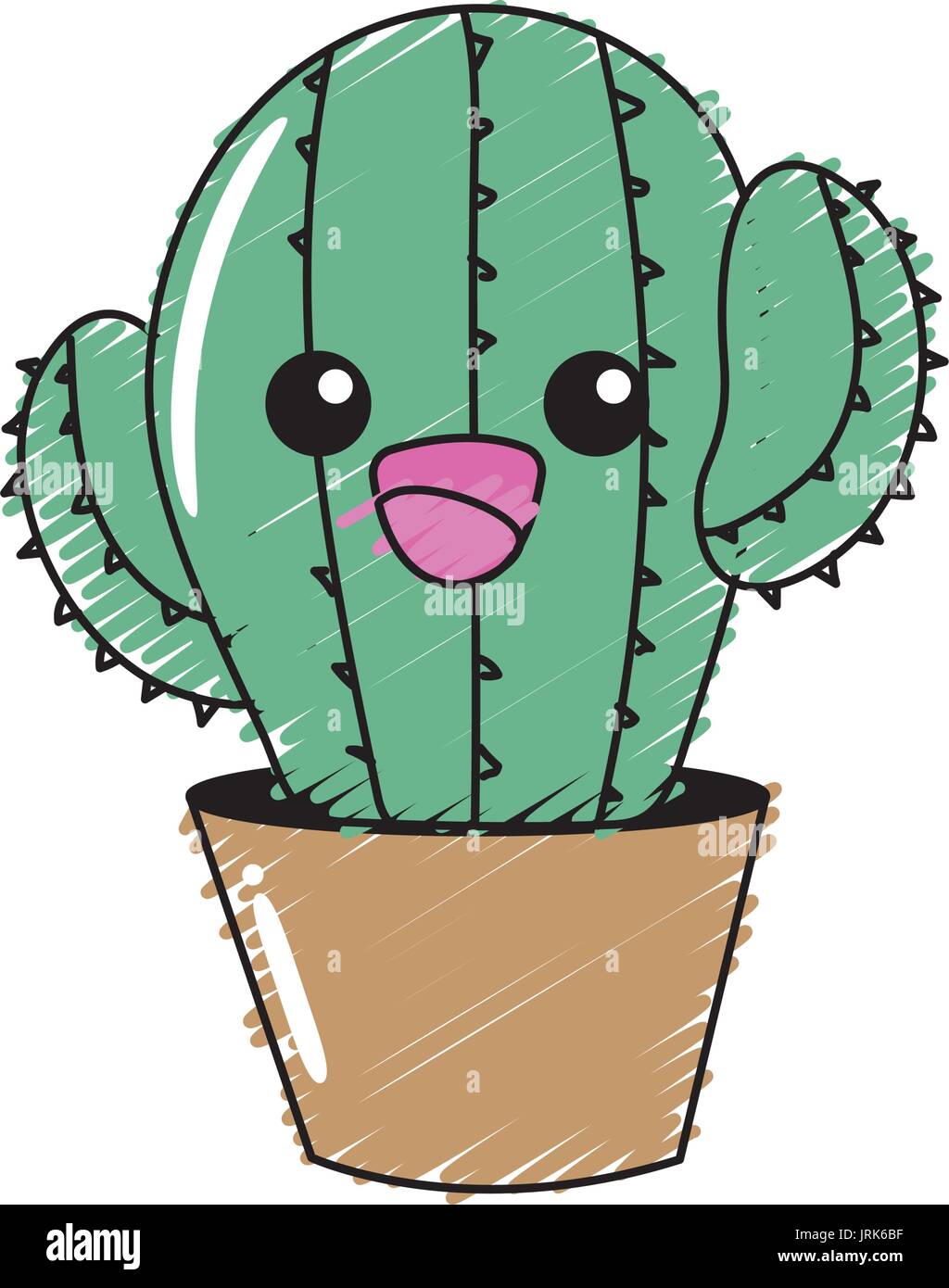 kawaii cute tender cactus plant Stock Vector Image & Art - Alamy