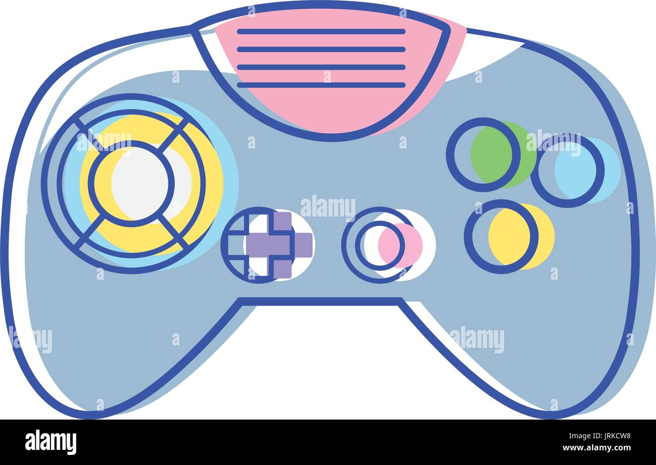 videogame controller with buttons to play in the console Stock Vector ...