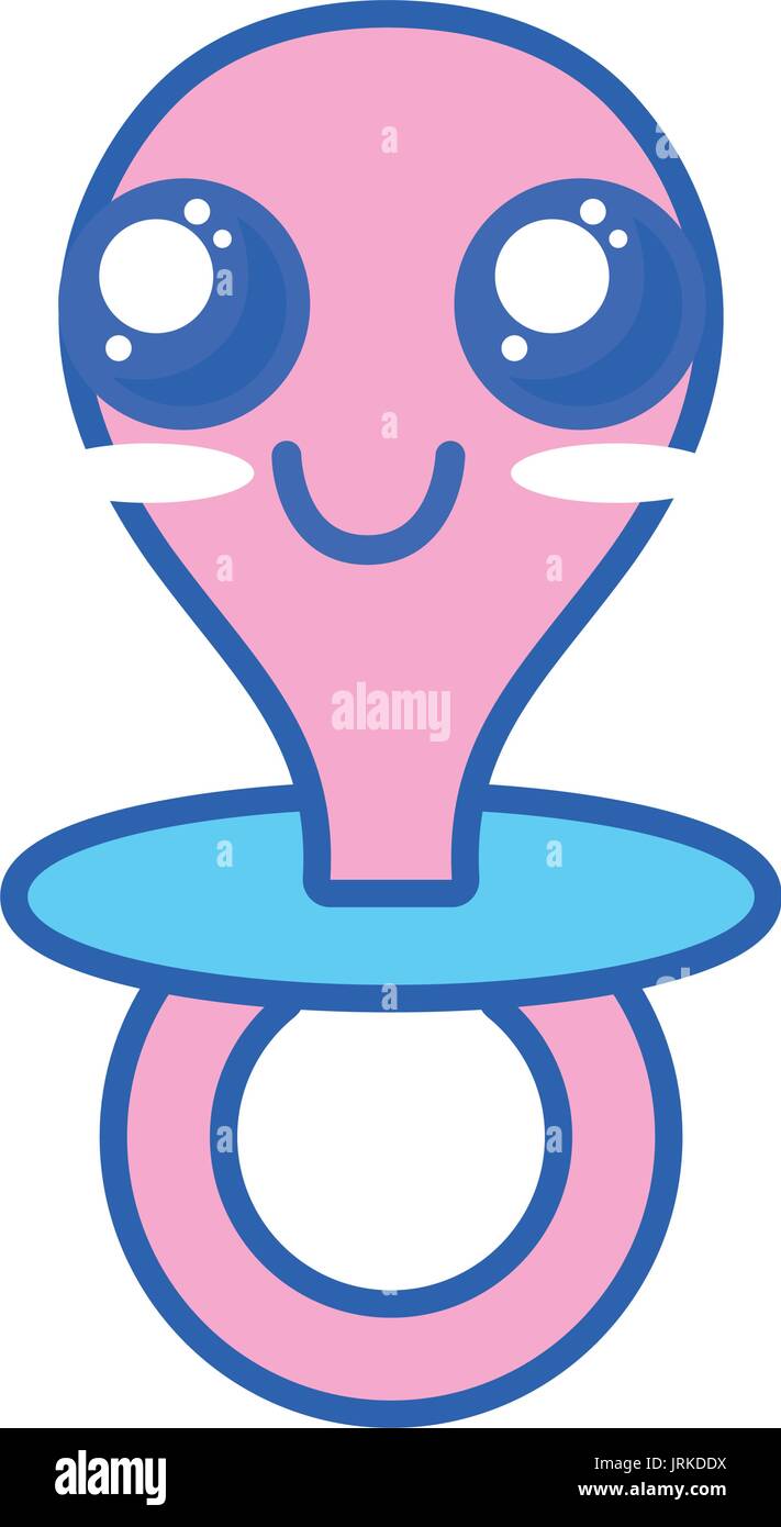 kawaii cute happy pacifier tool Stock Vector Image & Art - Alamy