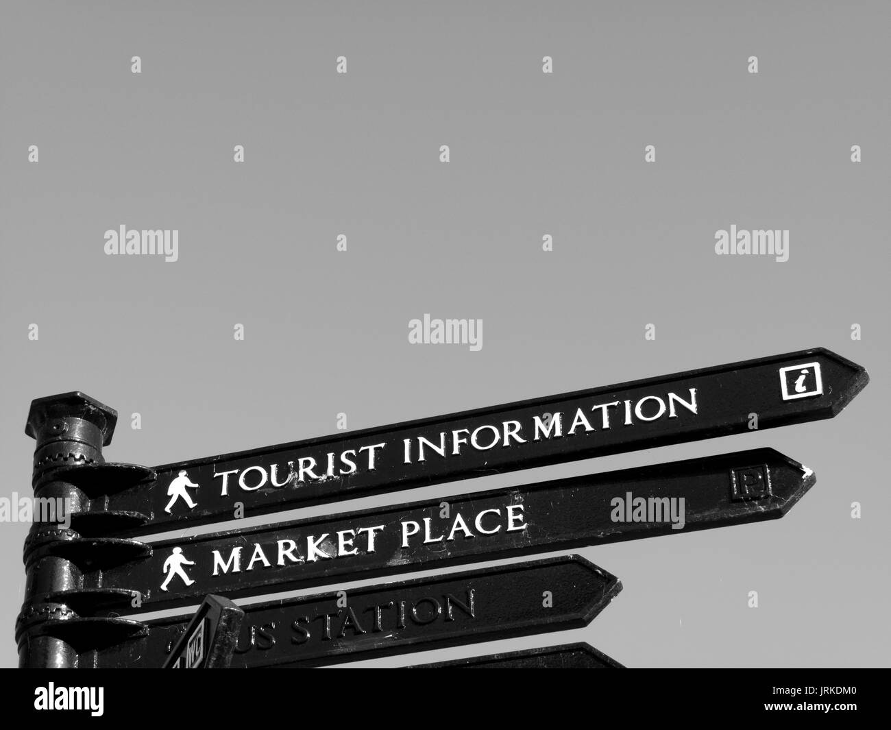 Old fashion tourist information sign for visitors to the city Stock Photo