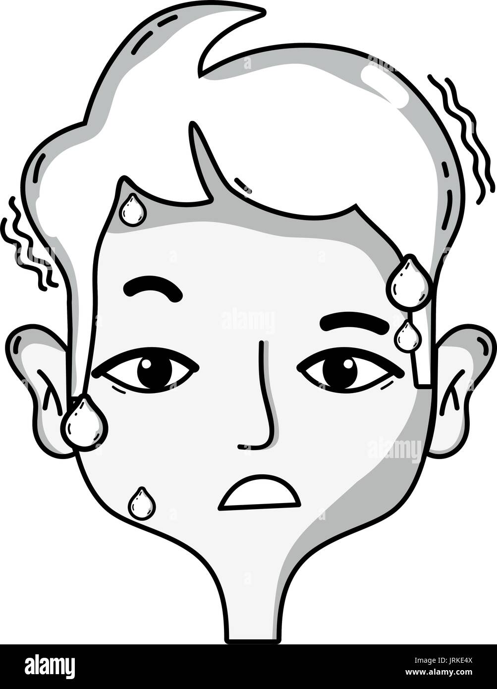 line man with headache sickness to stress problem Stock Vector Image ...