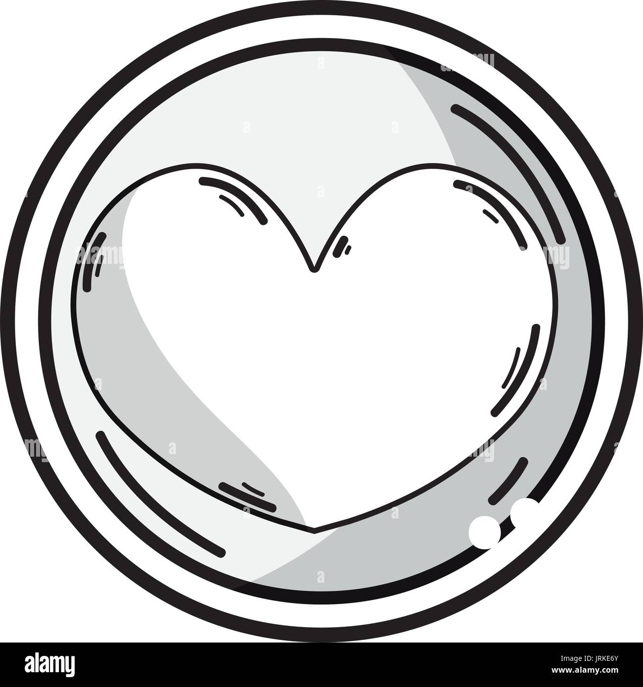 line heart emblem to love and romantic symbol Stock Vector Image & Art ...